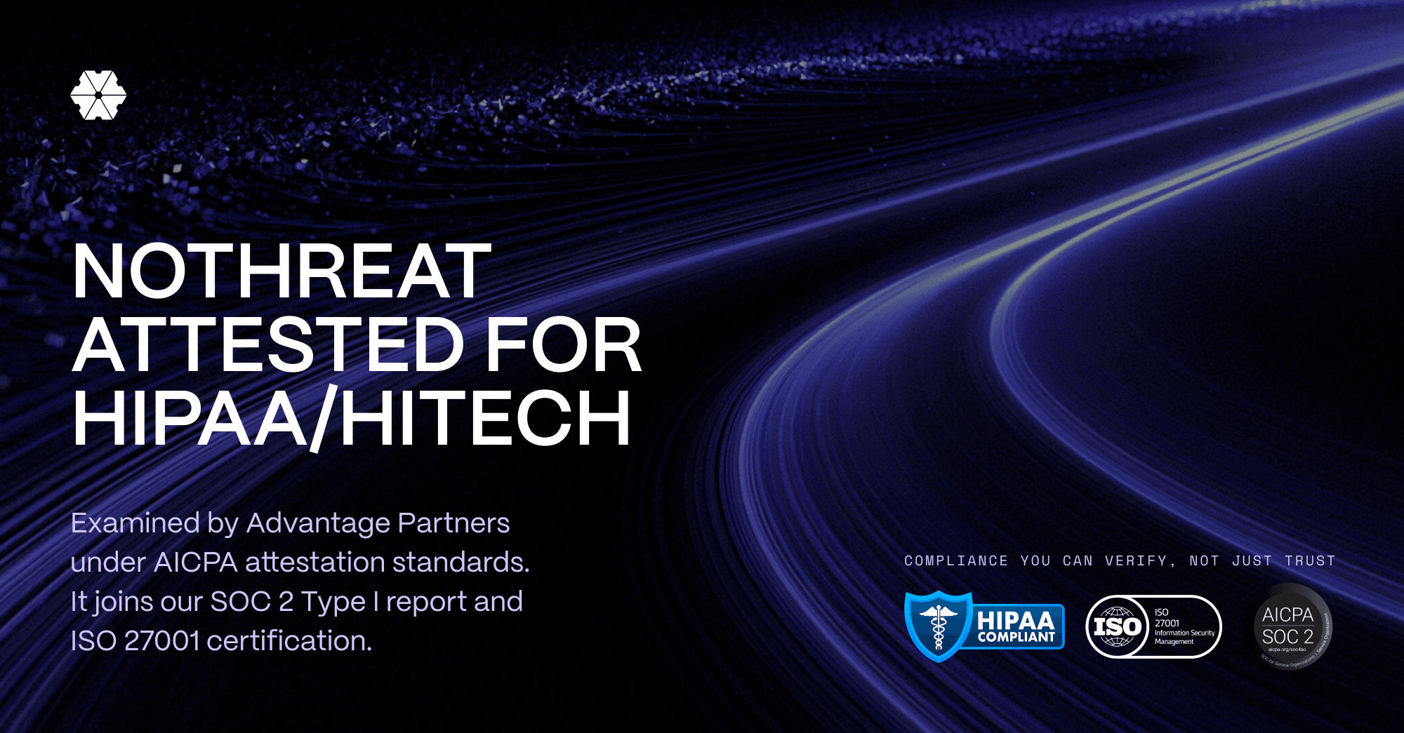 Nothreat HIPAA/HITECH Type 1 attestation, examined by Advantage Partners under AICPA attestation standards